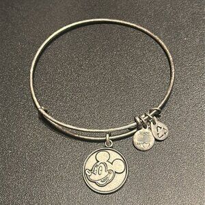 Alex and Ani Mickey Mouse Disney Silver Charm Bracelet with Adjustable Design